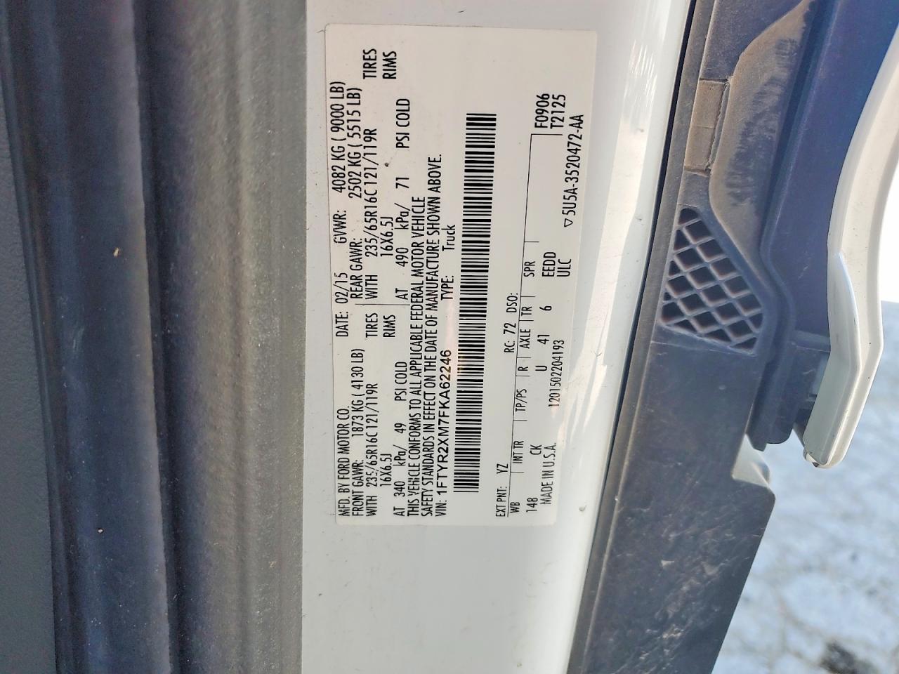 2015 FORD TRANSIT