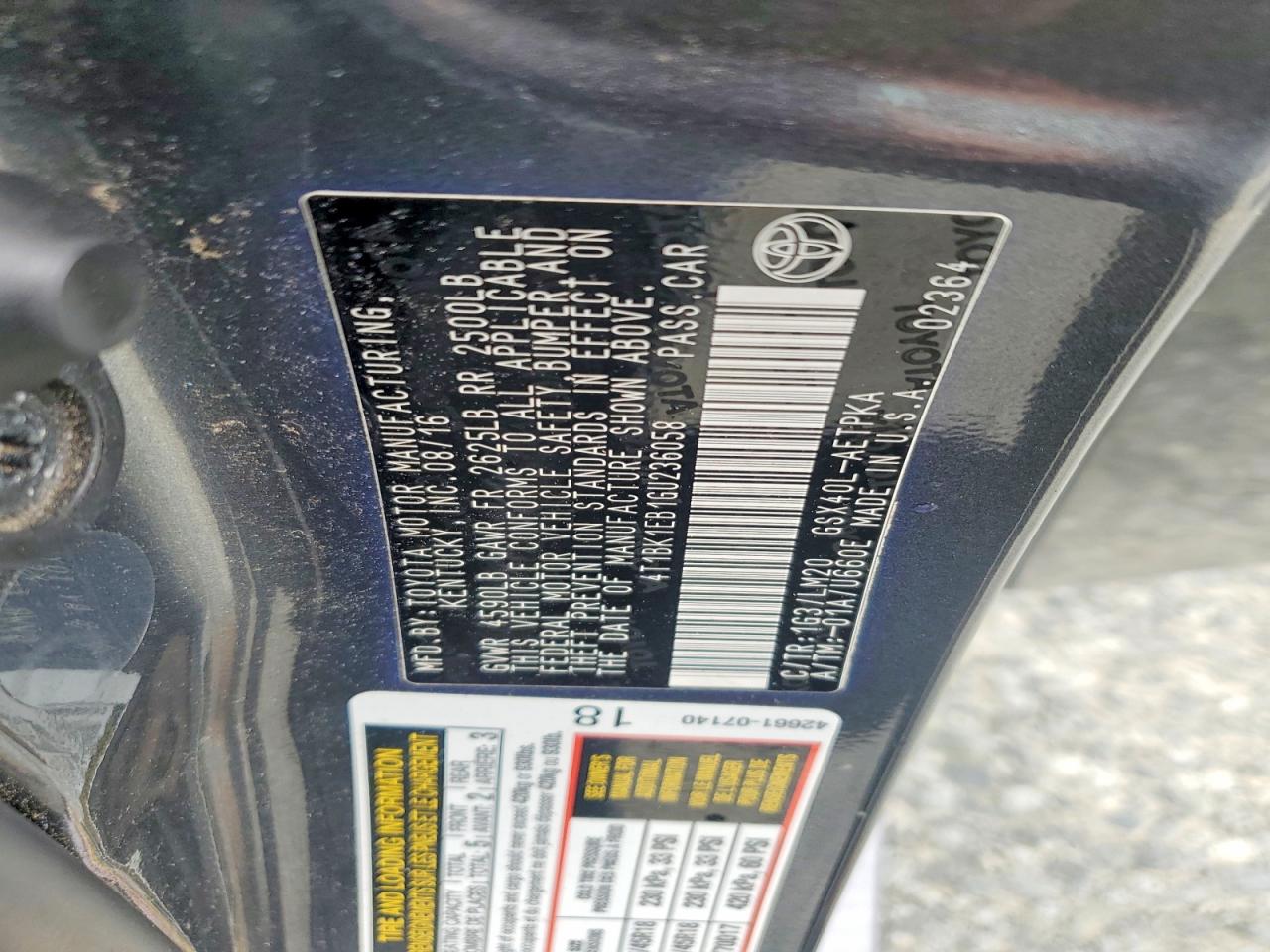 2016 TOYOTA AVALON