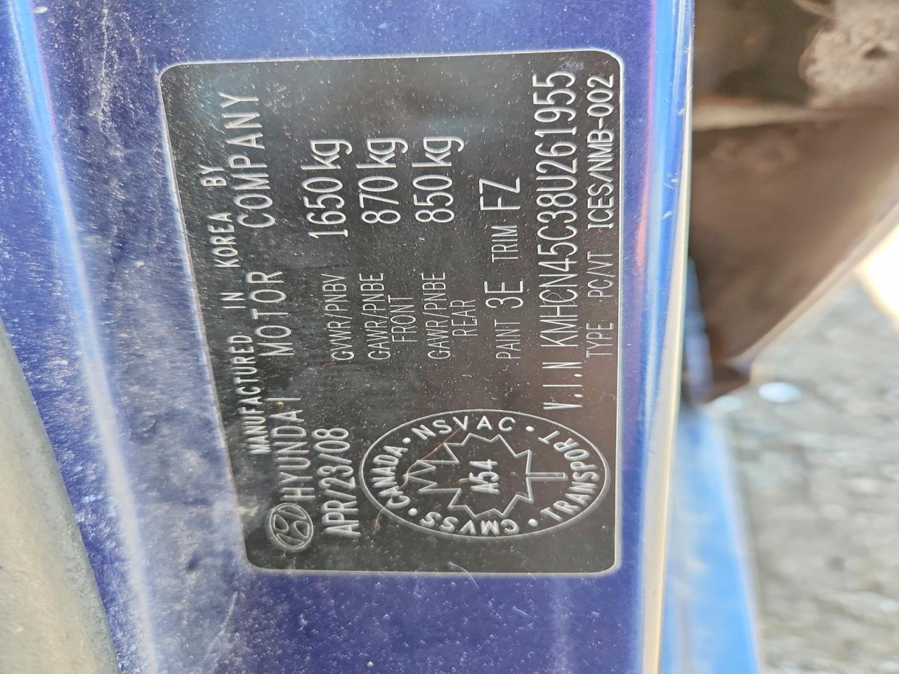2008 HYUNDAI ACCENT
