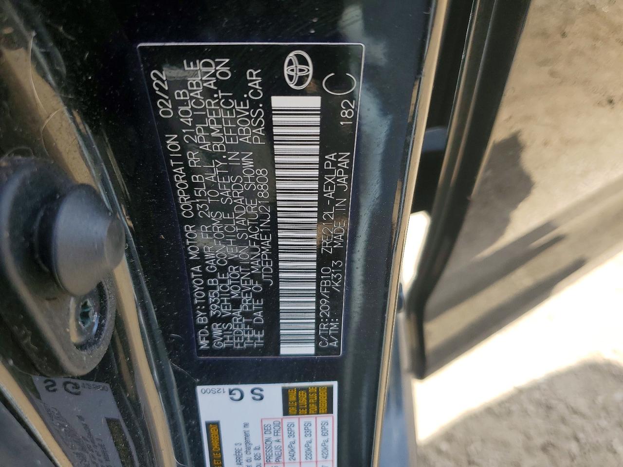 2022 TOYOTA COROLLA