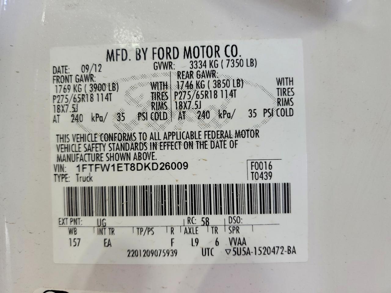 2013 FORD F150