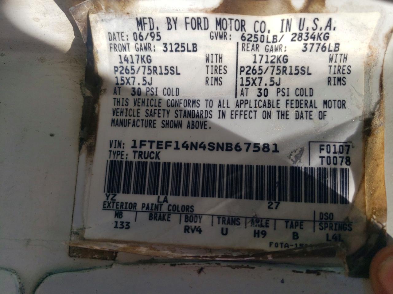 1995 FORD F150