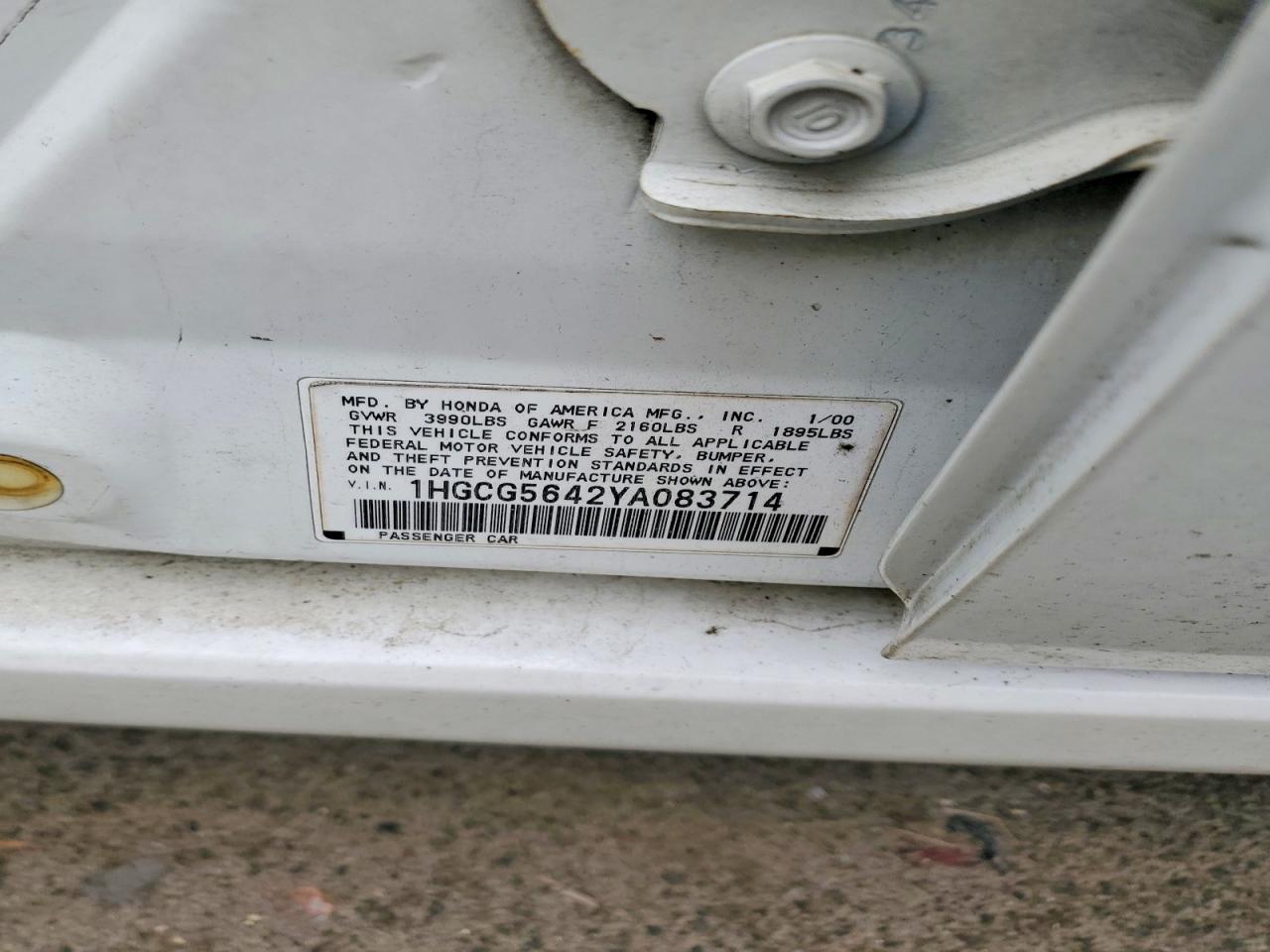 2000 HONDA ACCORD