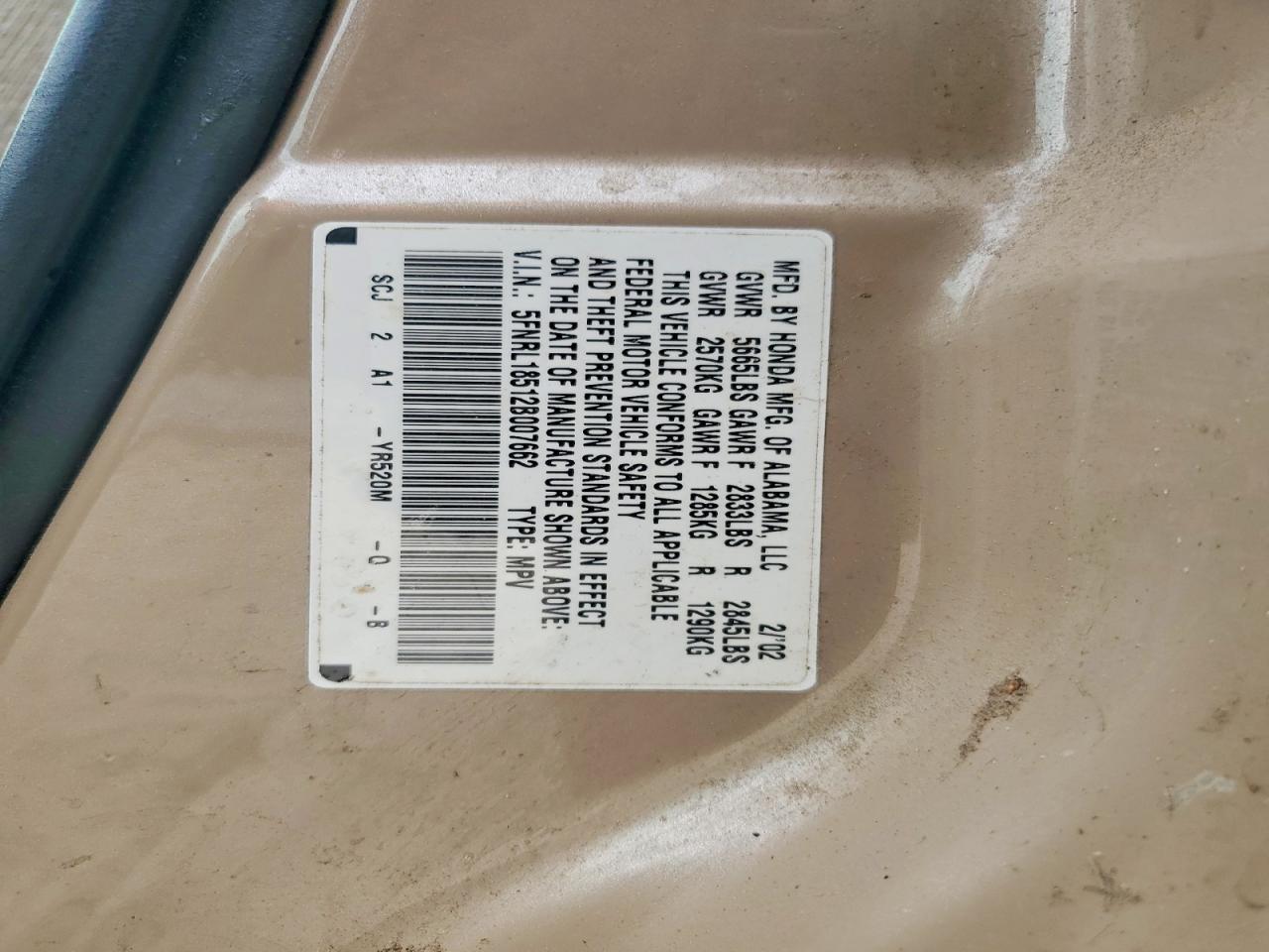 2002 HONDA ODYSSEY