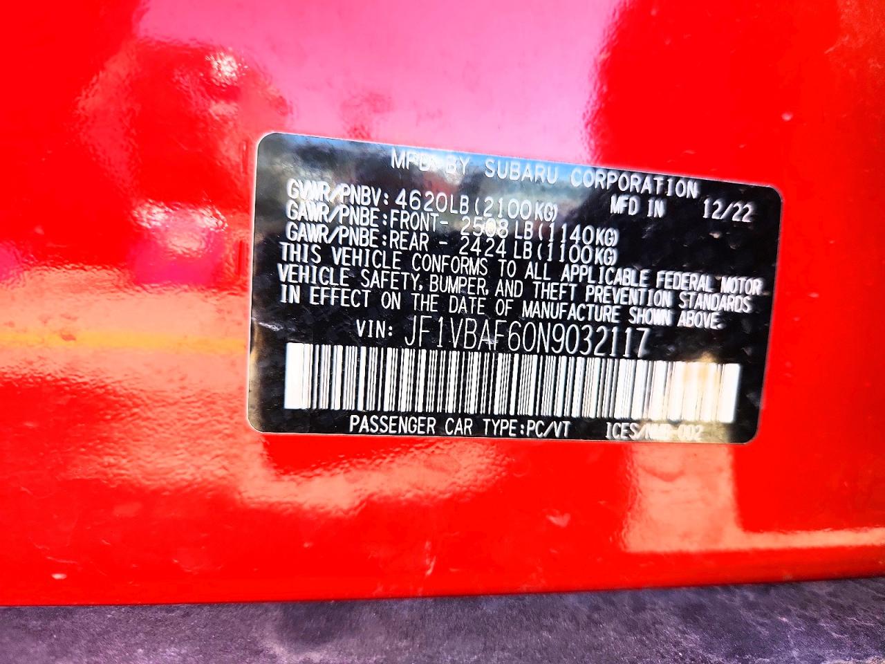 2022 SUBARU WRX