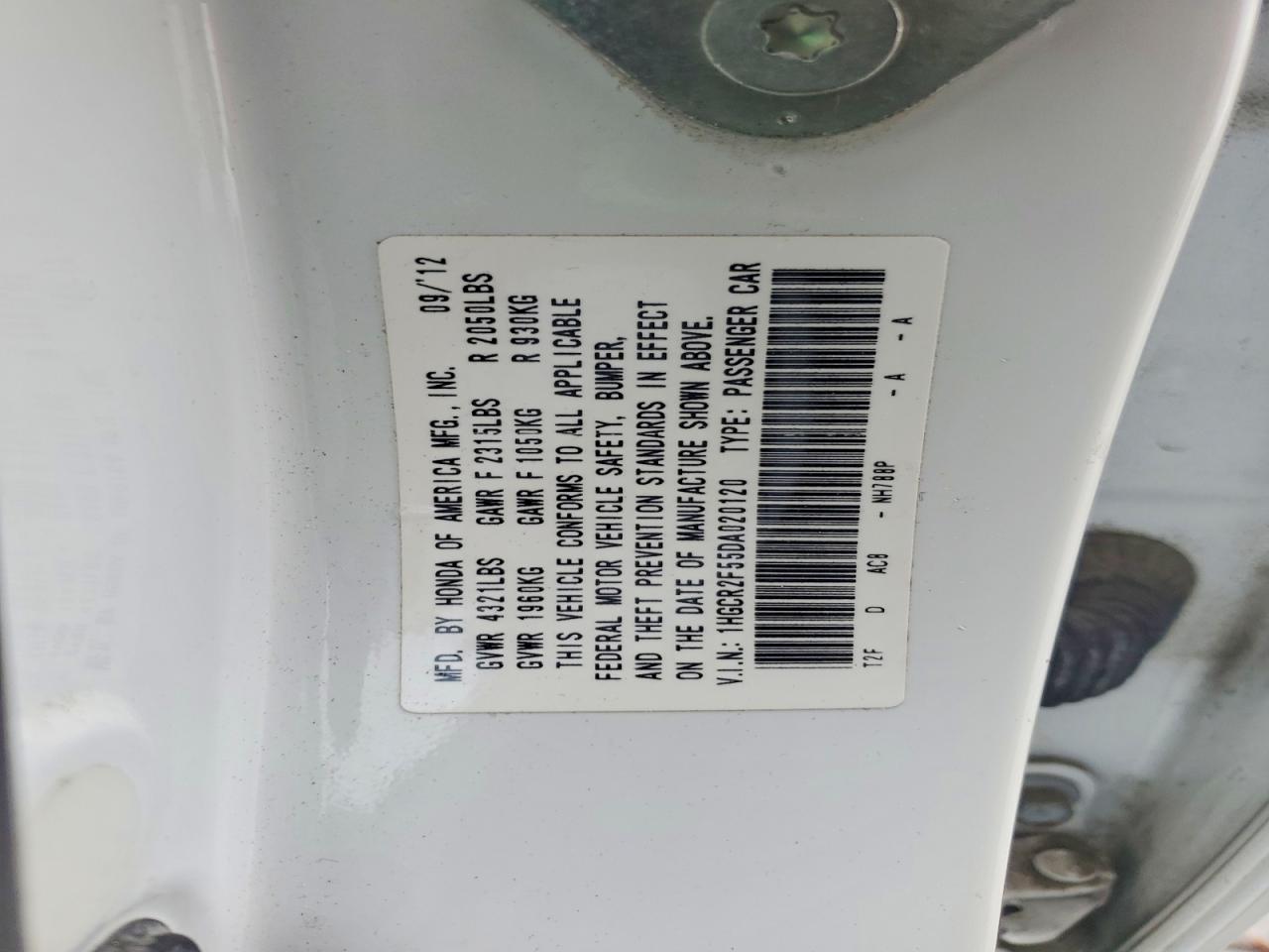 2013 HONDA ACCORD