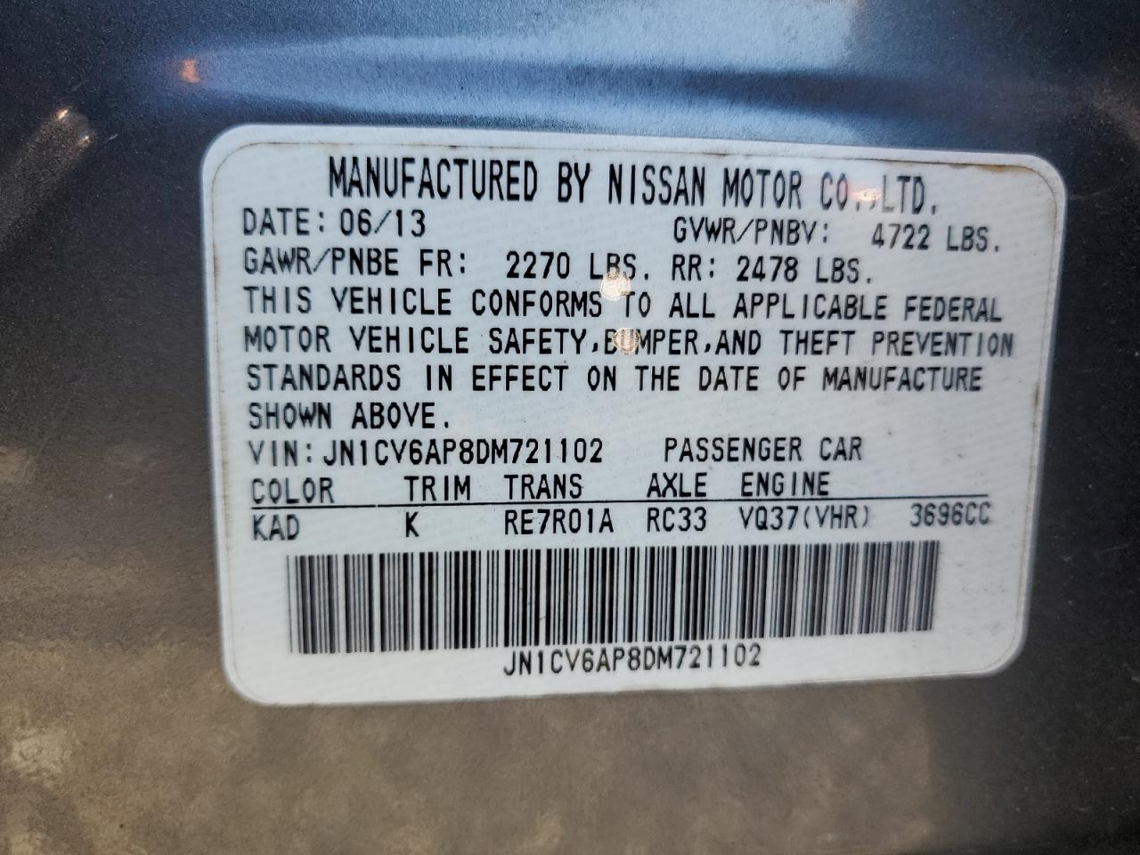 2013 INFINITI G37