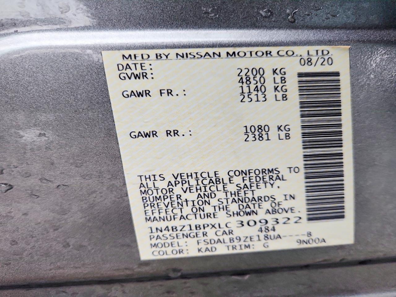 2020 NISSAN LEAF