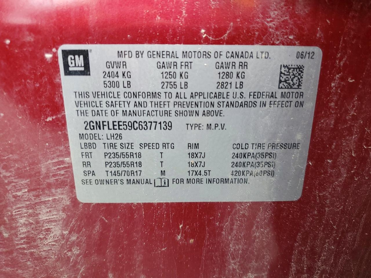 2012 CHEVROLET EQUINOX