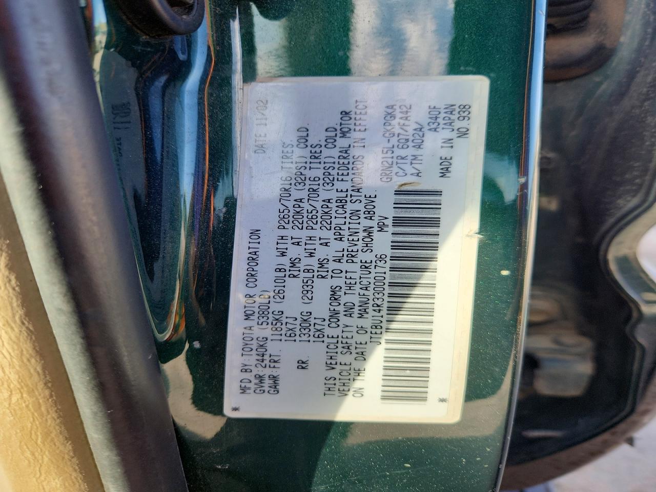 2003 TOYOTA 4RUNNER