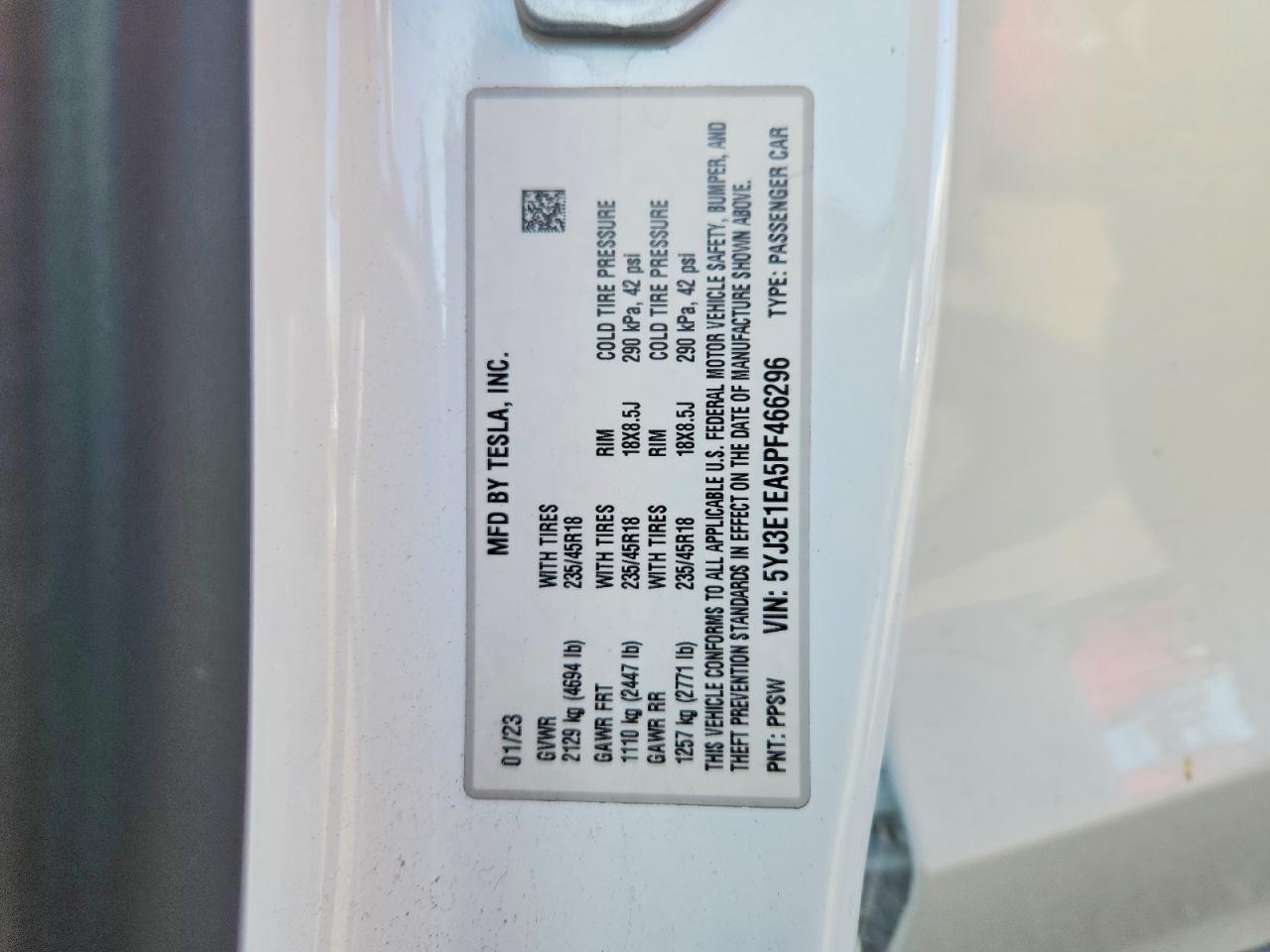 2023 TESLA MODEL 3