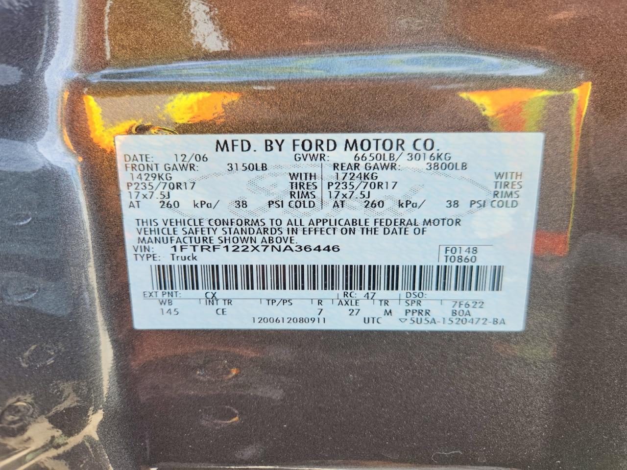 2007 FORD F150