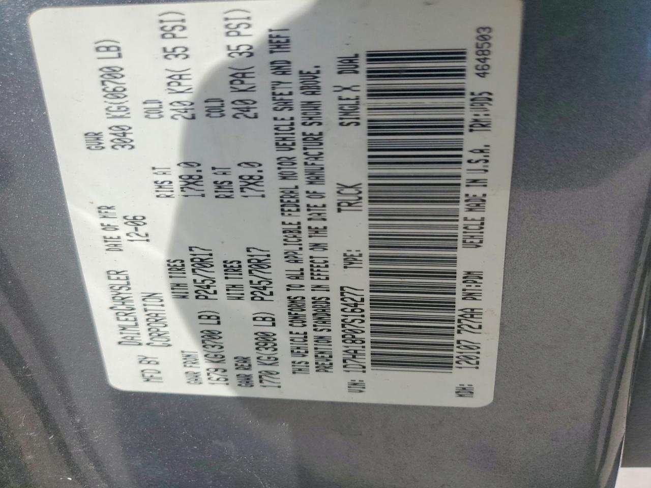 2007 DODGE RAM 1500
