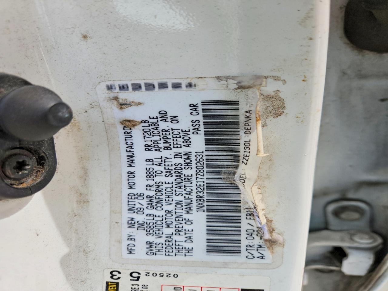 2007 TOYOTA COROLLA