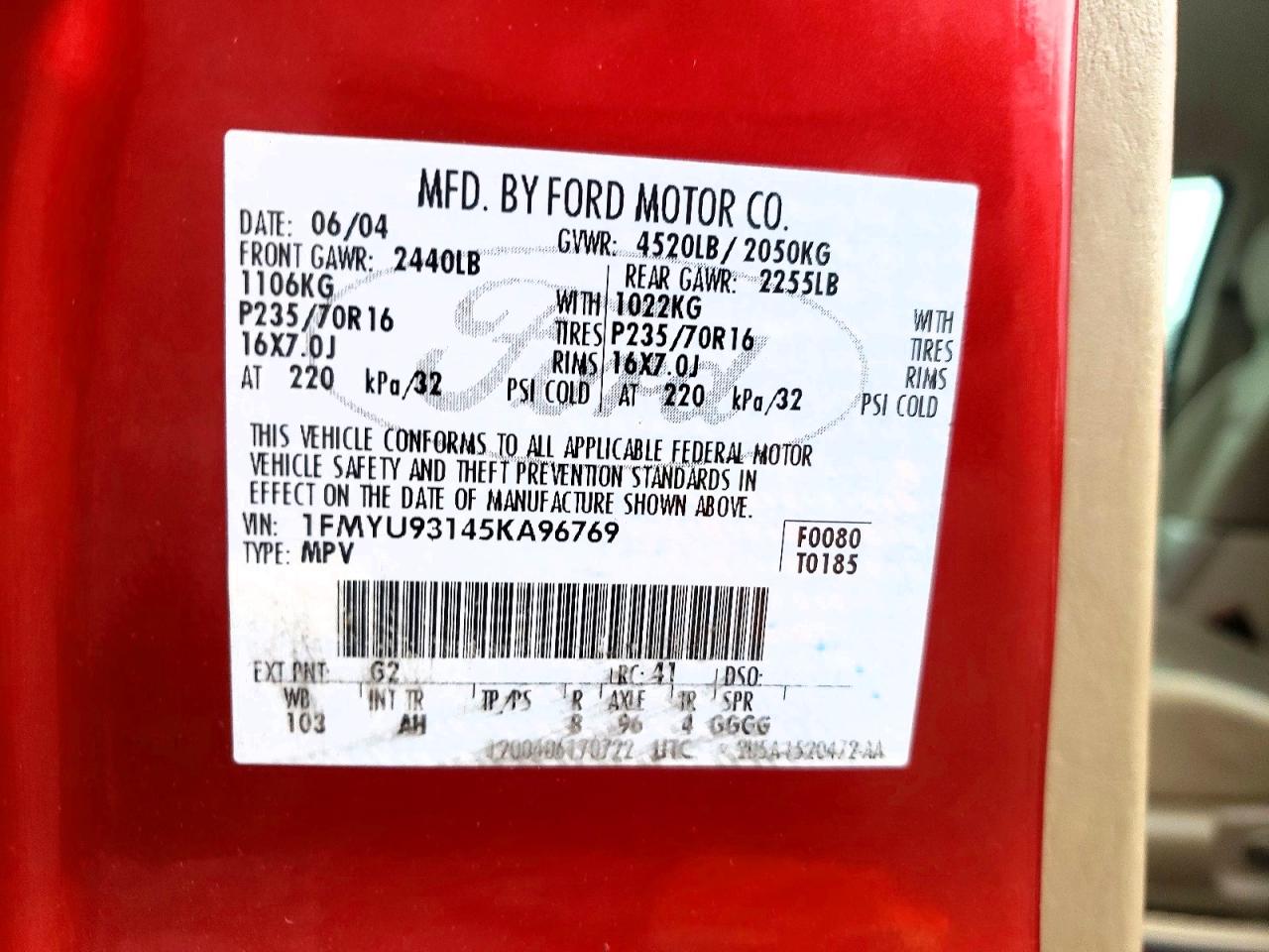 2005 FORD ESCAPE