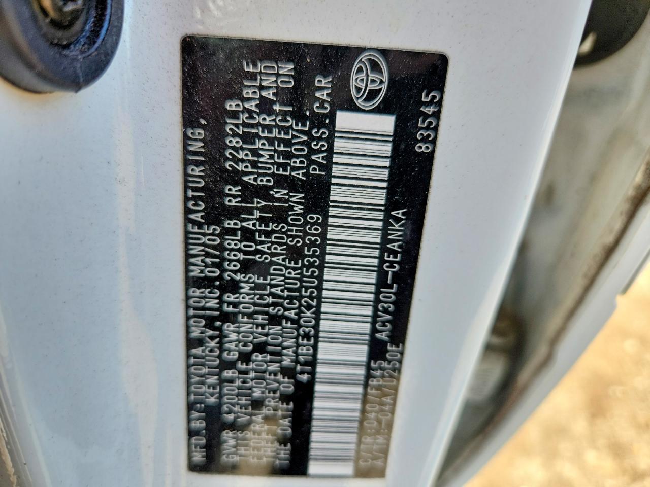2005 TOYOTA CAMRY