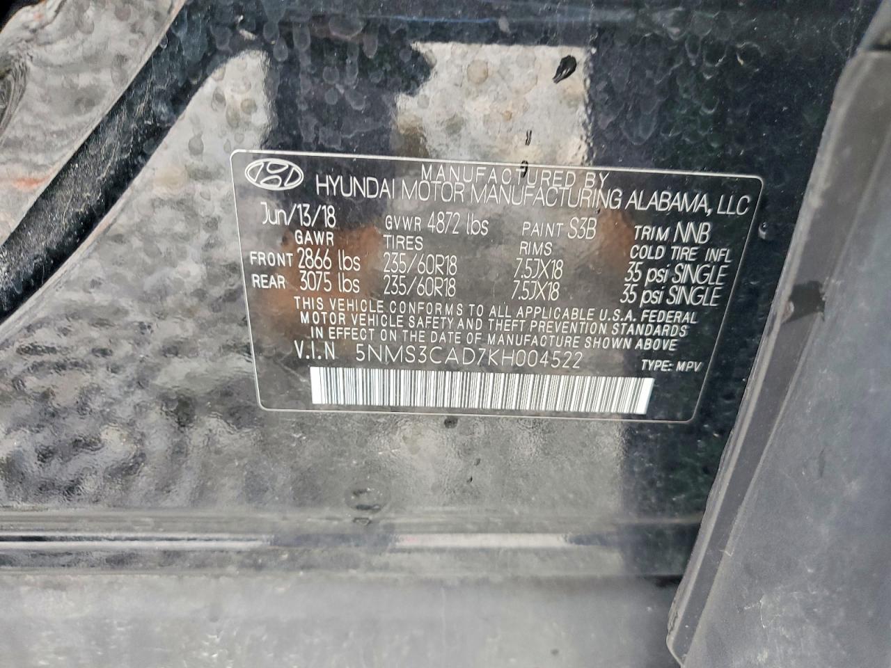 2019 HYUNDAI SANTA FE
