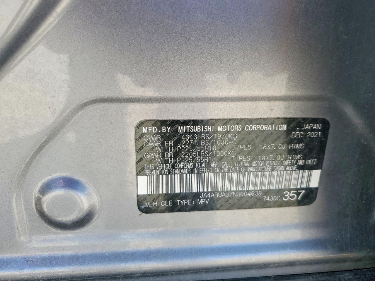 2022 MITSUBISHI OUTLANDER