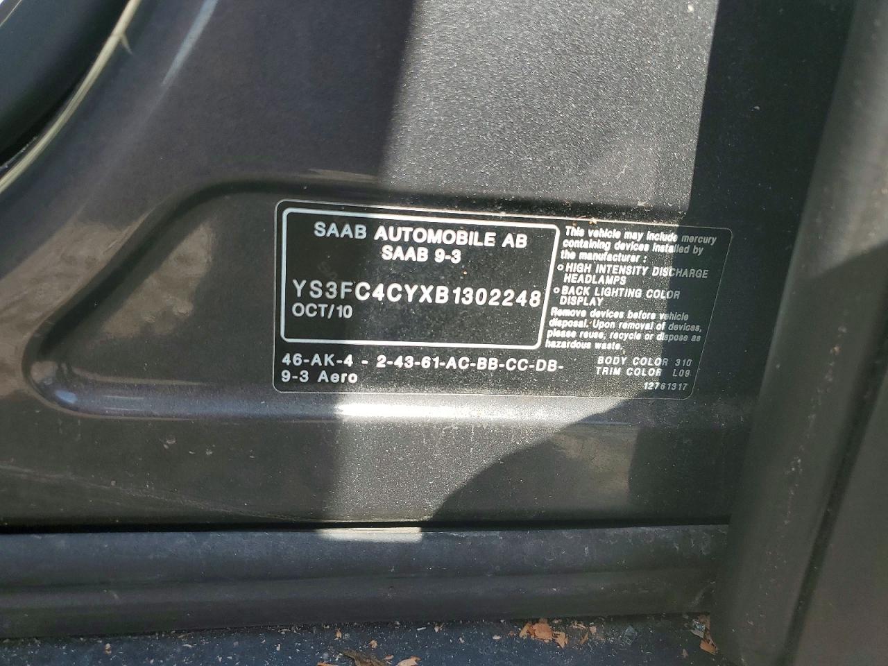 2011 SAAB 9 3