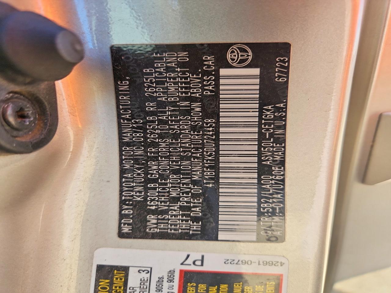 2013 TOYOTA CAMRY