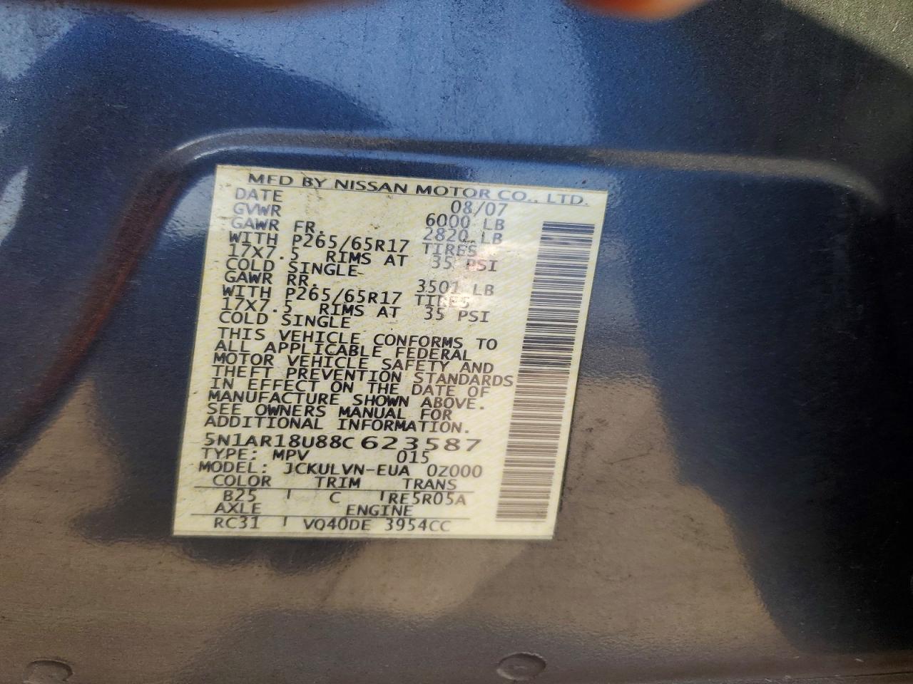 2008 NISSAN PATHFINDER