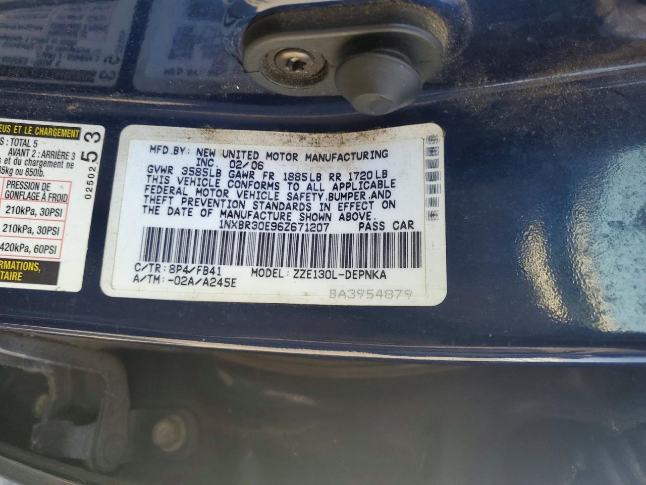 2006 TOYOTA COROLLA