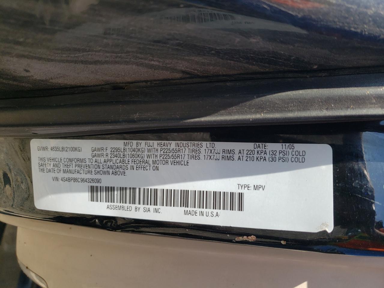 2006 SUBARU LEGACY