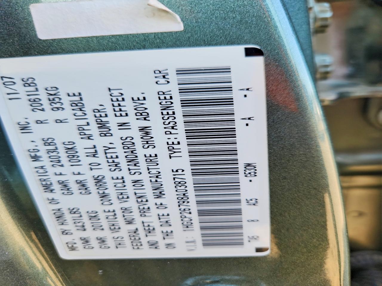 2008 HONDA ACCORD