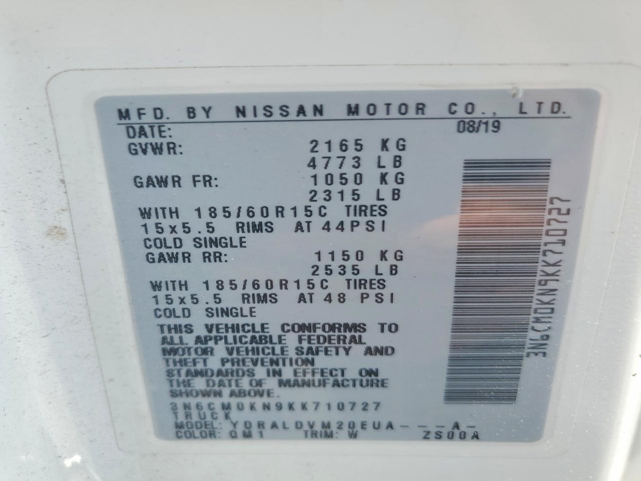 2019 NISSAN NV