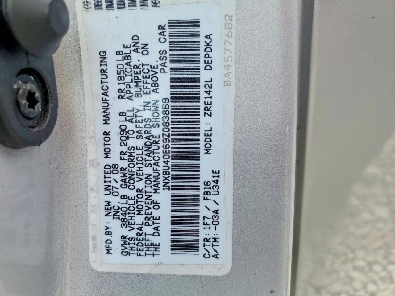2009 TOYOTA COROLLA