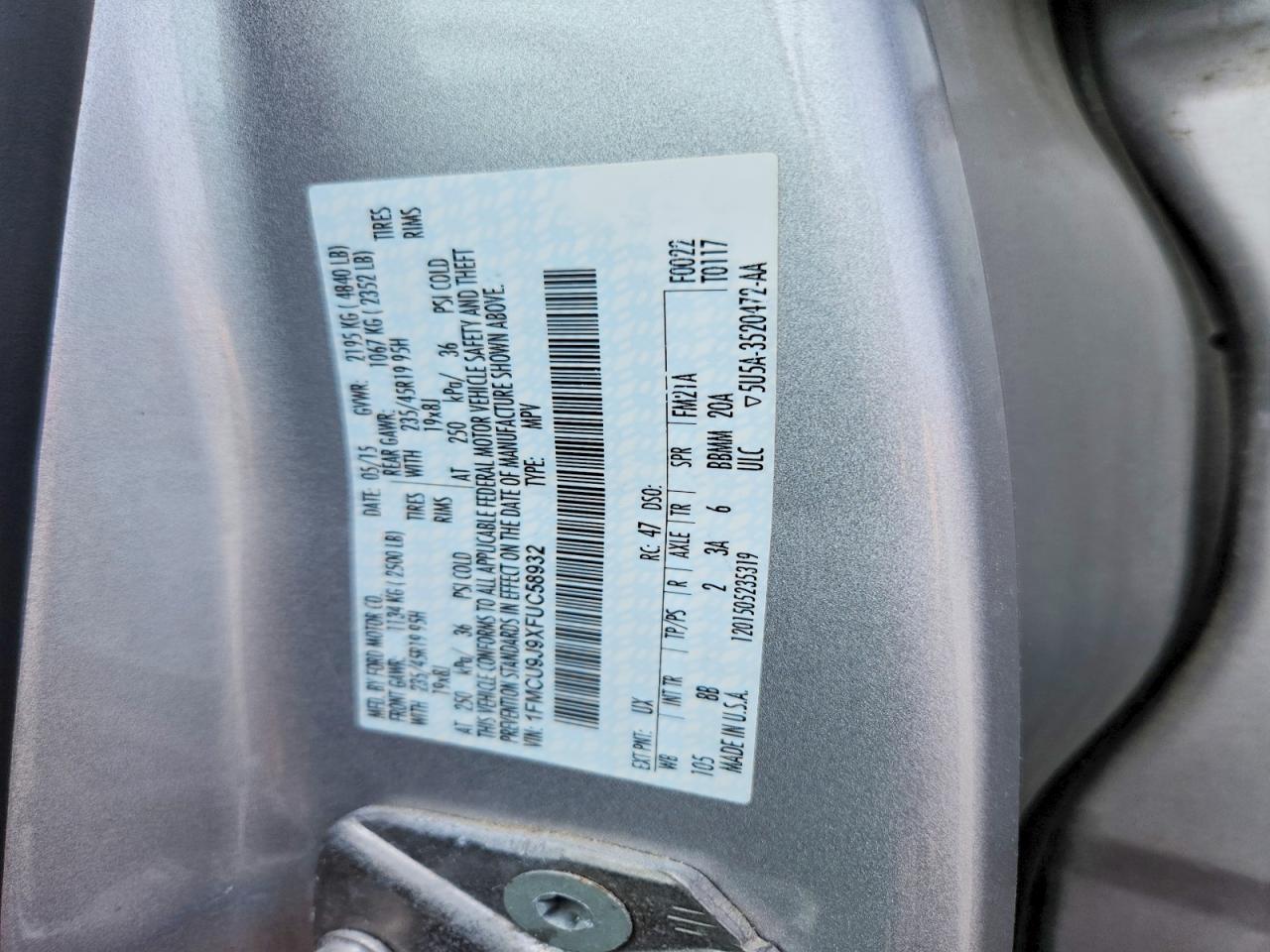 2015 FORD ESCAPE