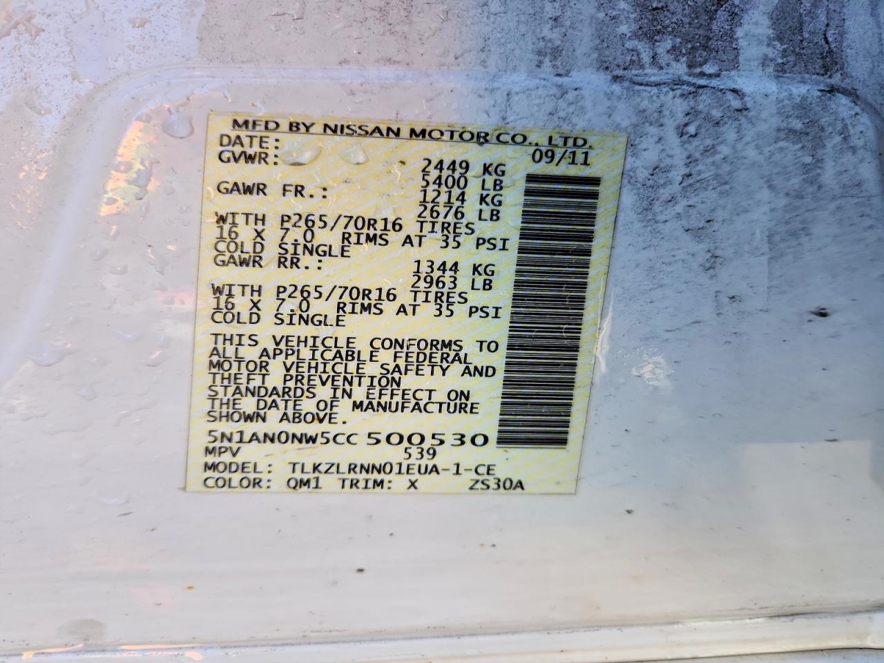 2012 NISSAN XTERRA