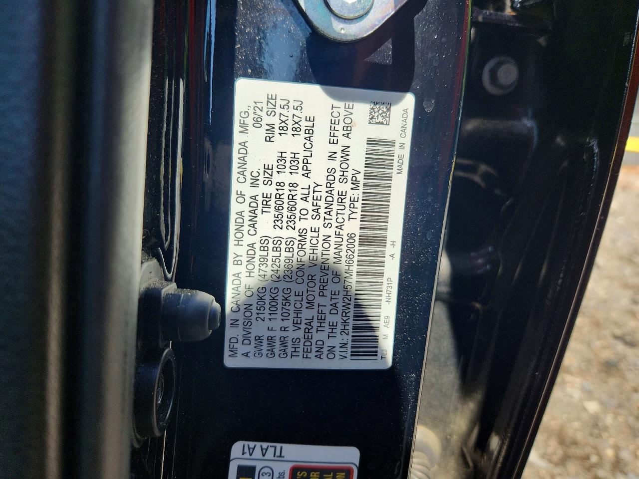 2021 HONDA CRV