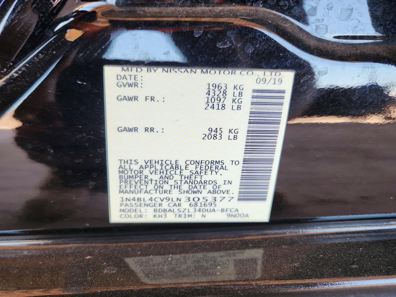 2020 NISSAN ALTIMA