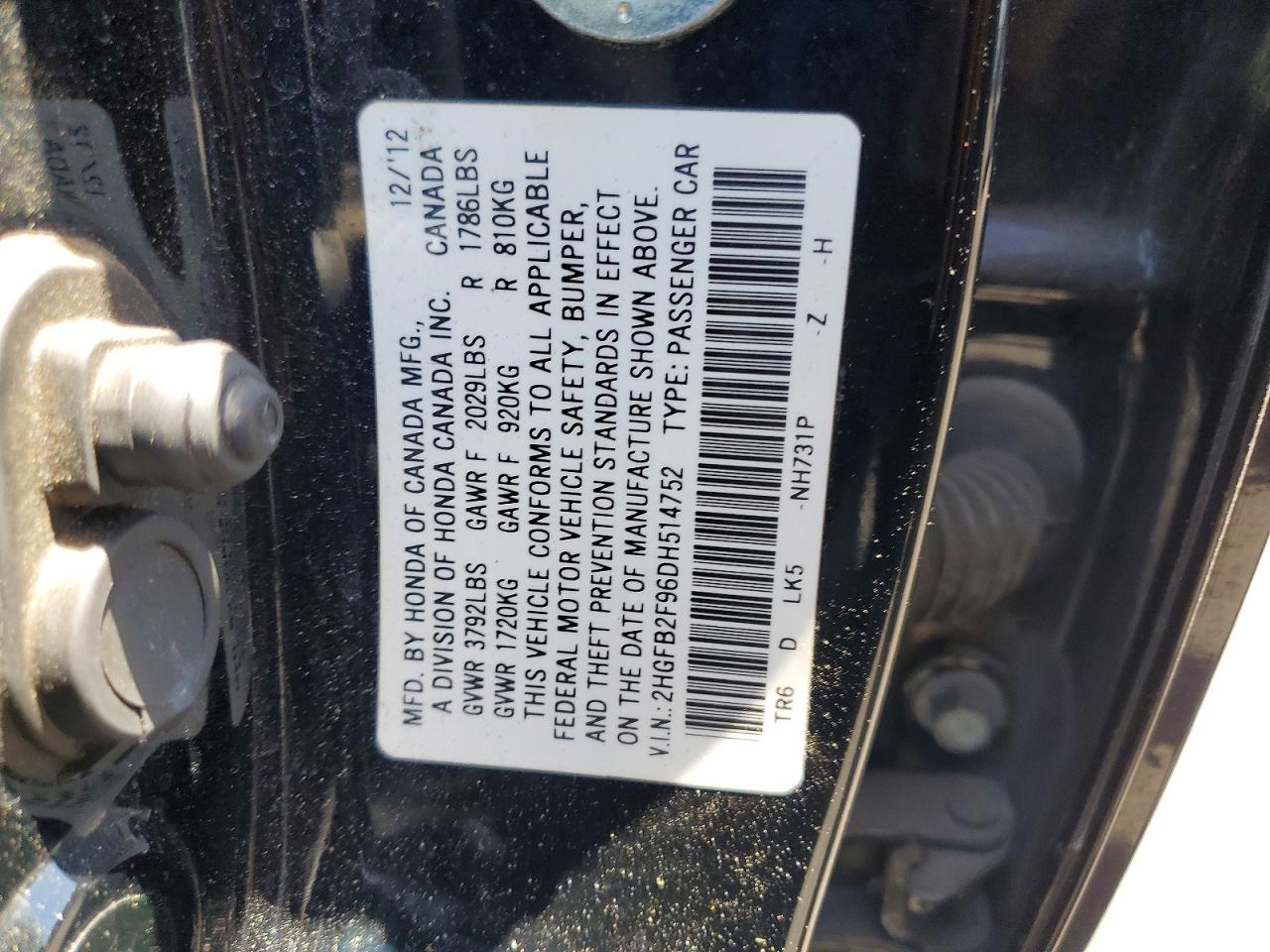 2013 HONDA CIVIC