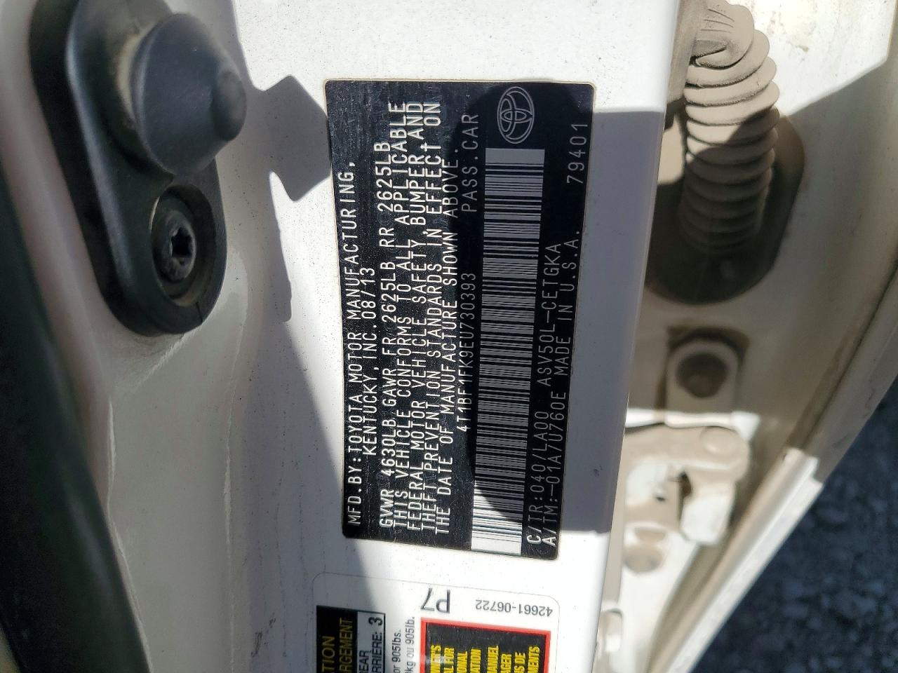 2014 TOYOTA CAMRY