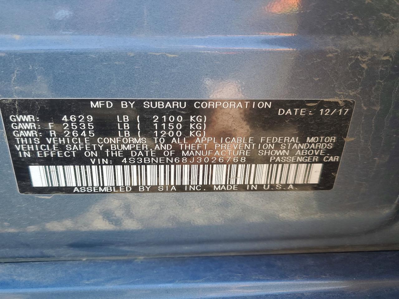 2018 SUBARU LEGACY