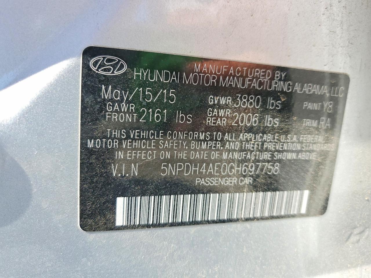 2016 HYUNDAI ELANTRA