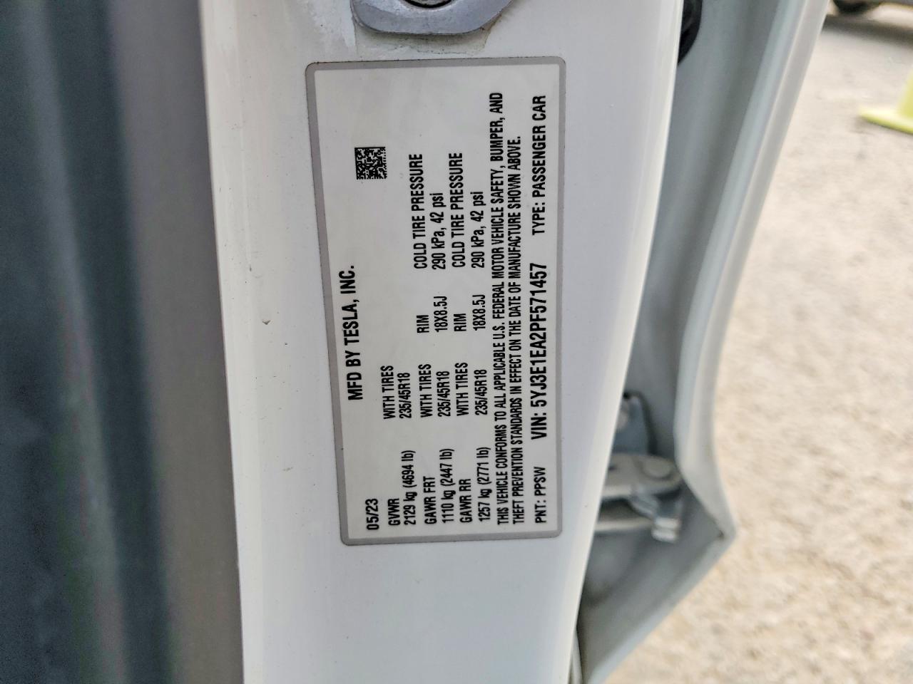 2023 TESLA MODEL 3