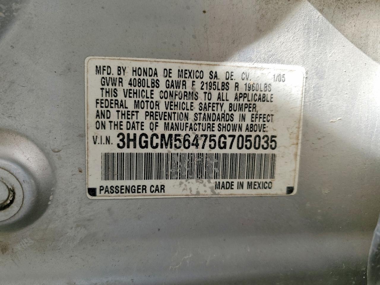 2005 HONDA ACCORD