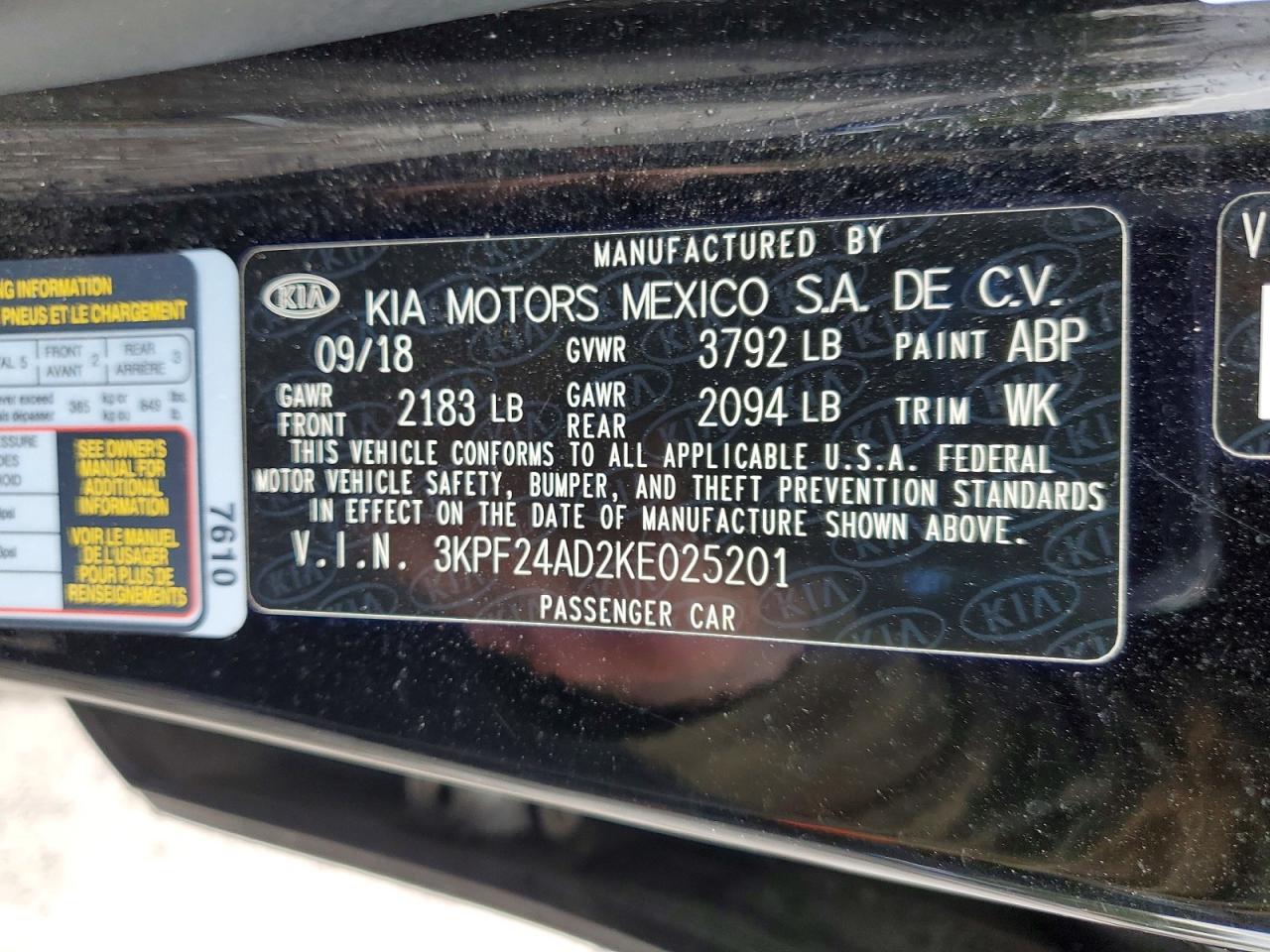 2019 KIA FORTE