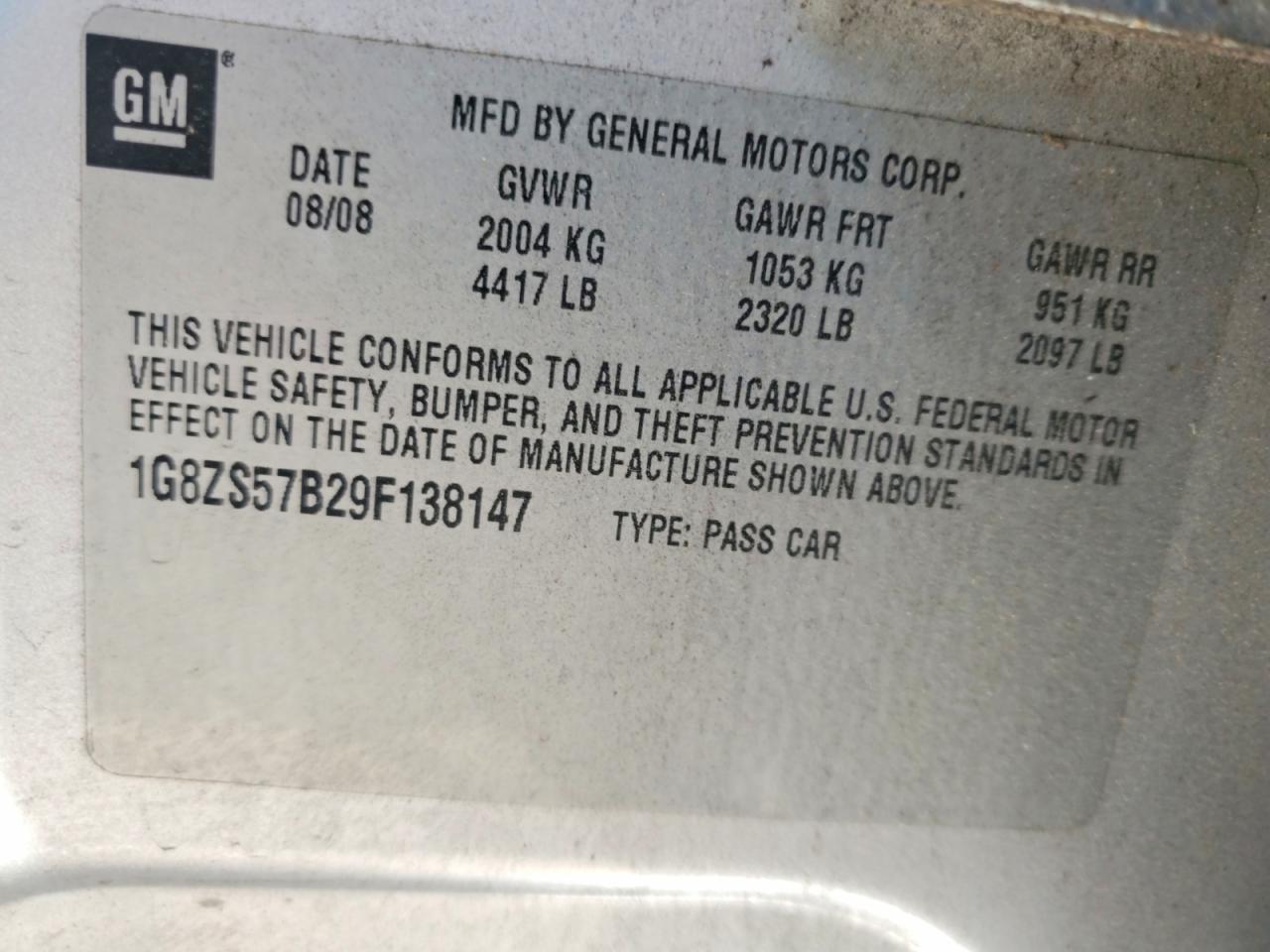 2009 SATURN AURA