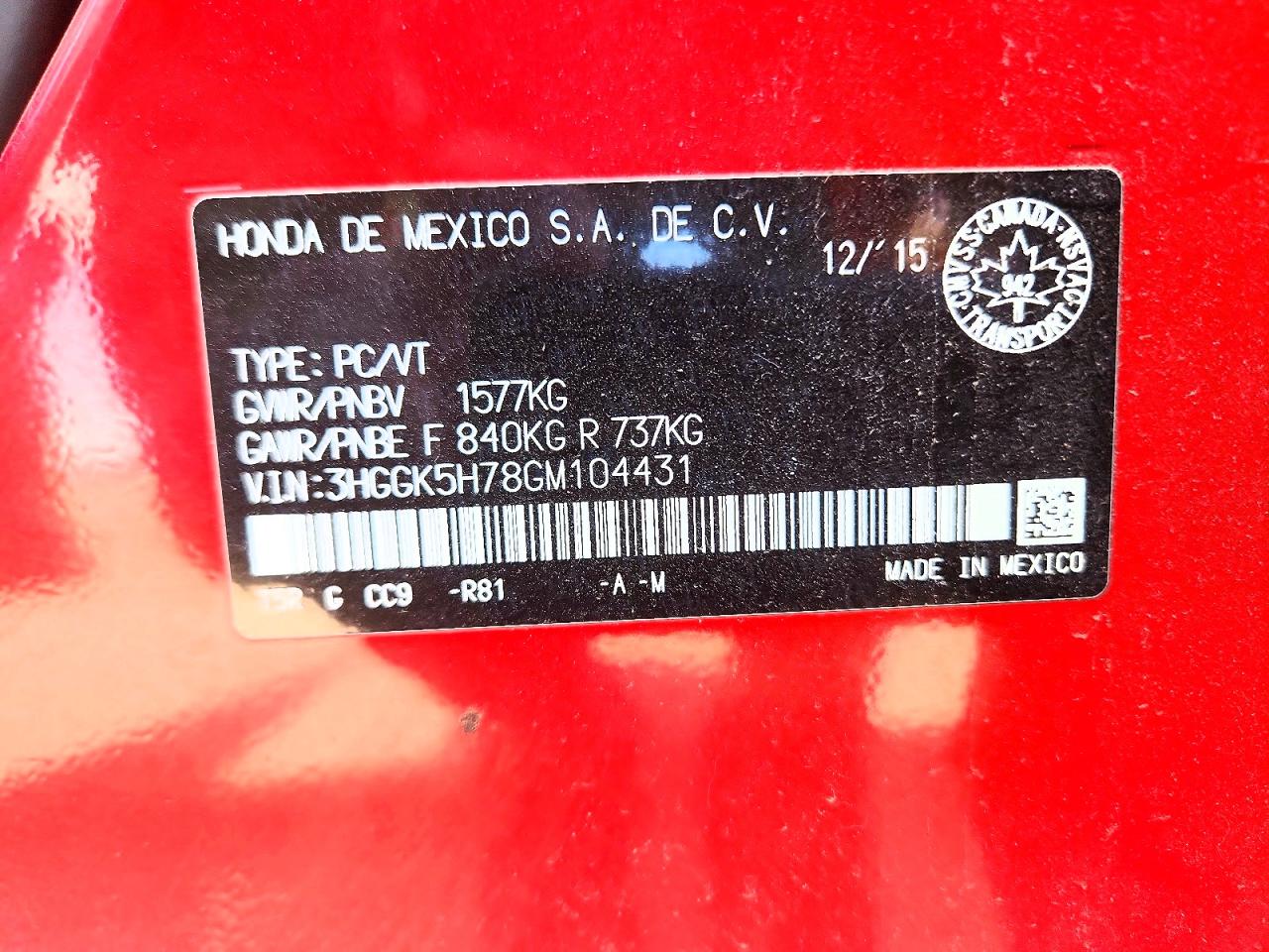 2016 HONDA FIT
