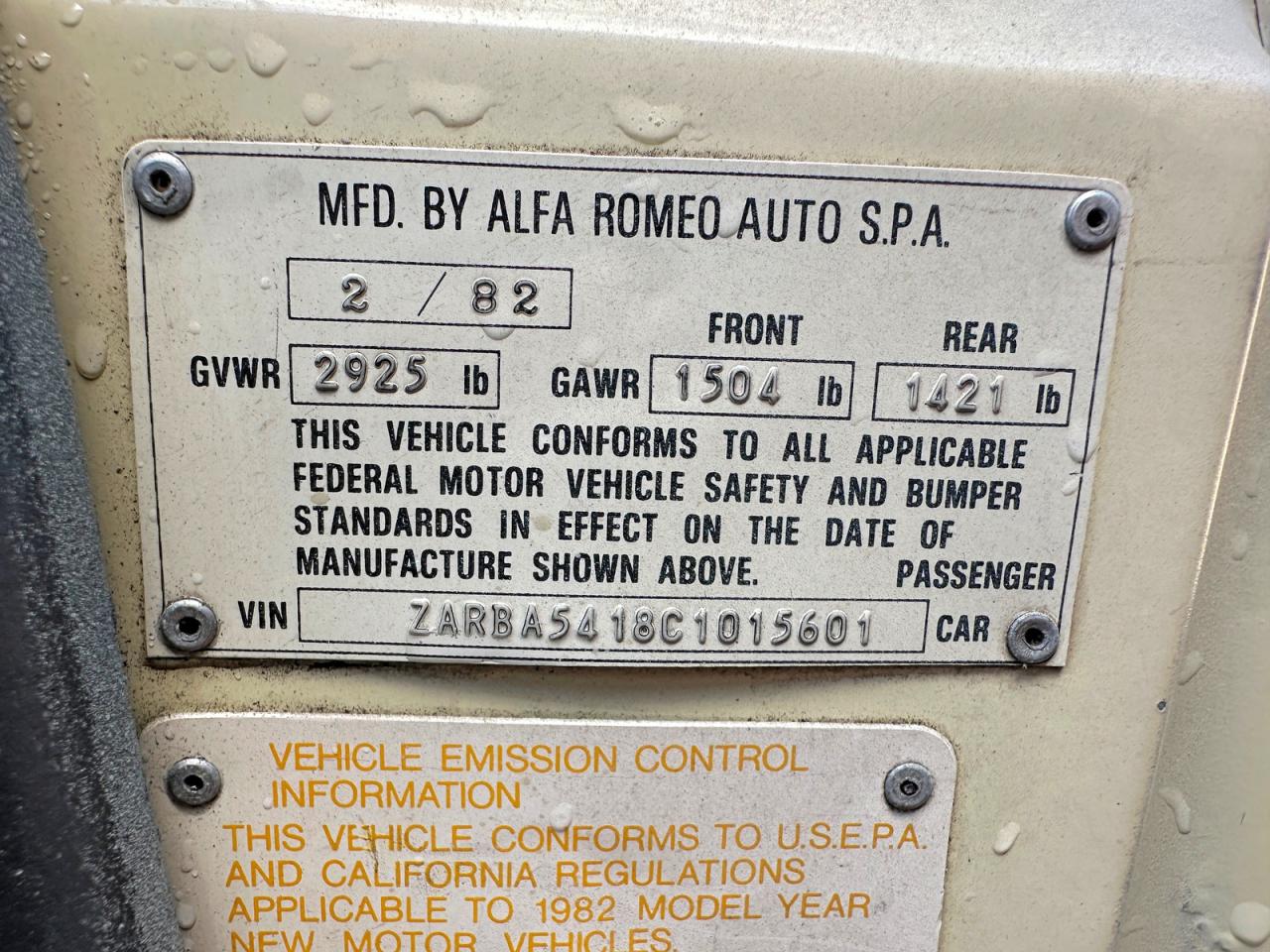 1982 ALFA ROMEO ALL OTHER