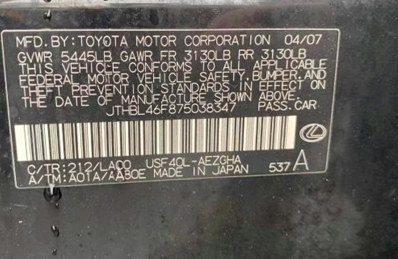 2007 LEXUS LS460