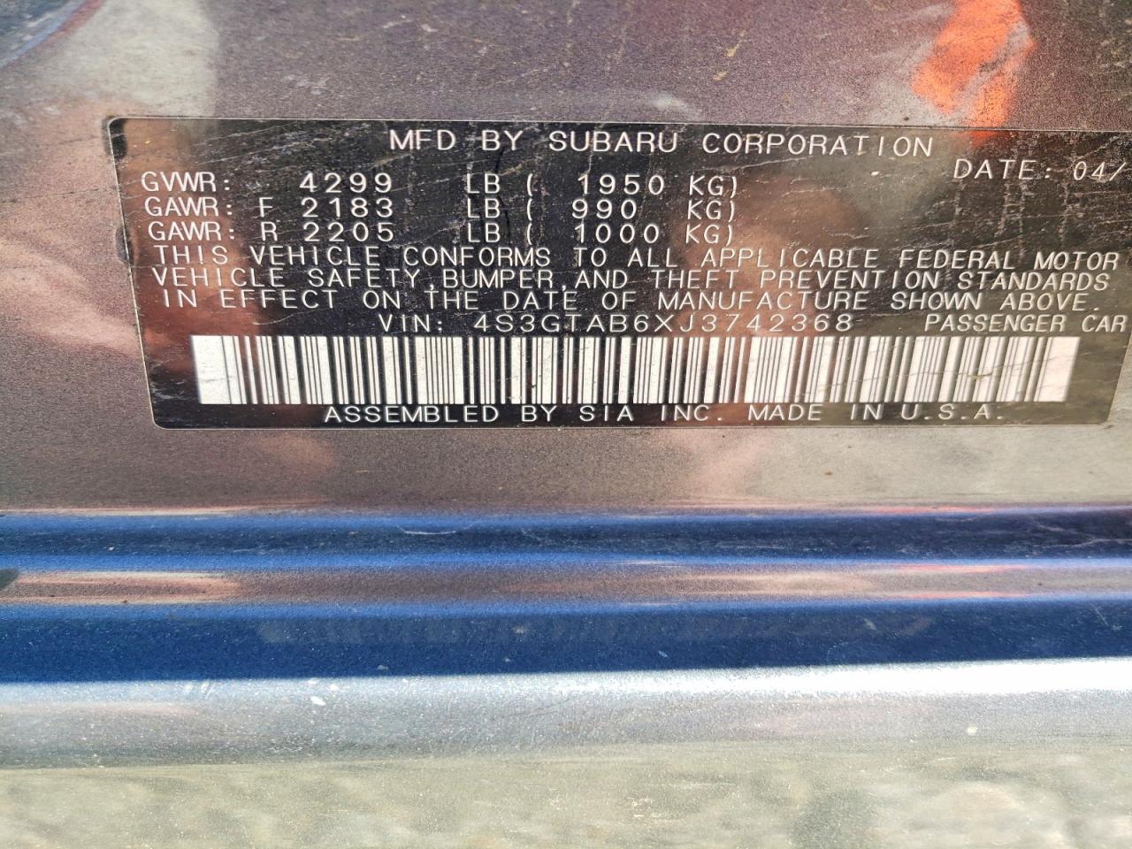 2018 SUBARU IMPREZA
