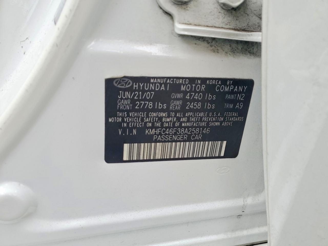 2008 HYUNDAI AZERA