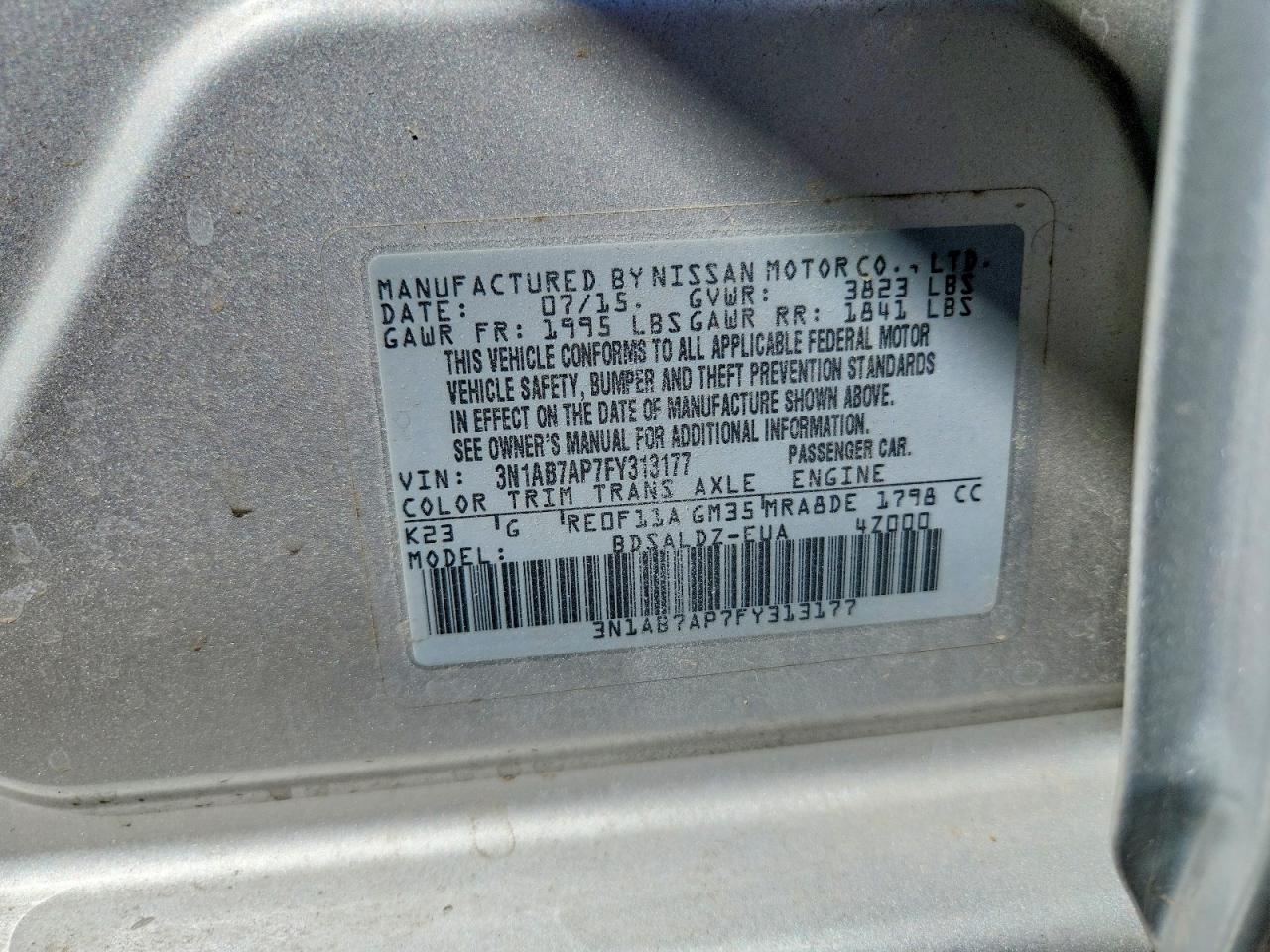 2015 NISSAN SENTRA