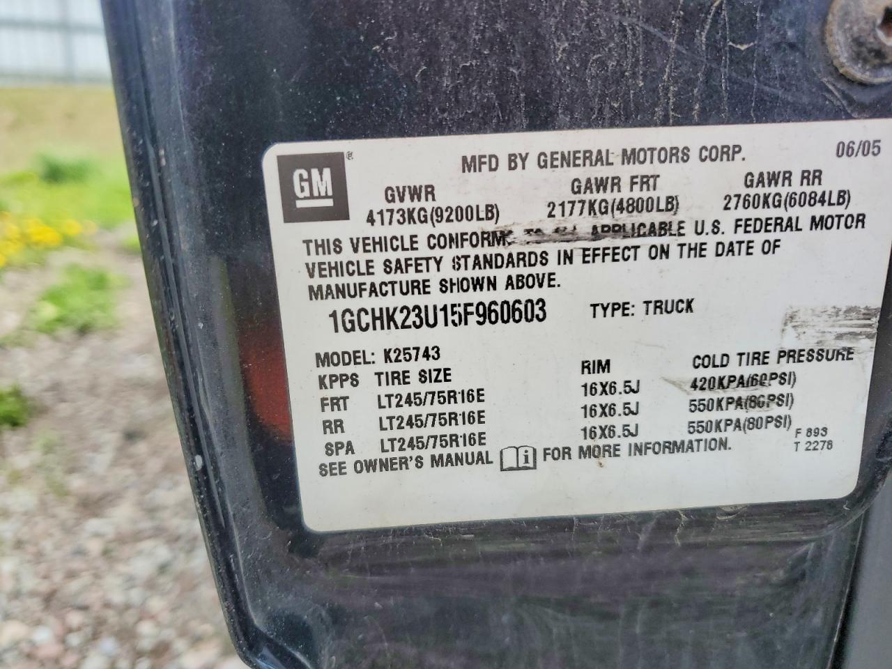 2005 CHEV SILVERADO