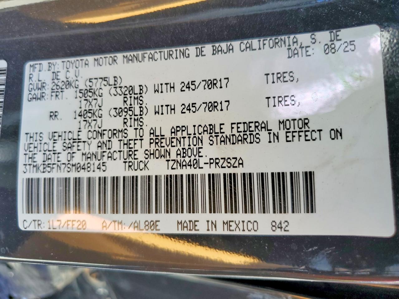 2025 TOYOTA TACOMA
